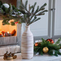ALMA White Ceramic Vase 10 inch Tall, Narrow Boho Vases for Eucalyptus Leaf Branch, Small Pampas Grass Vase for Minimalist Home Decor, Coastal, Modern Bohemian Style Decor