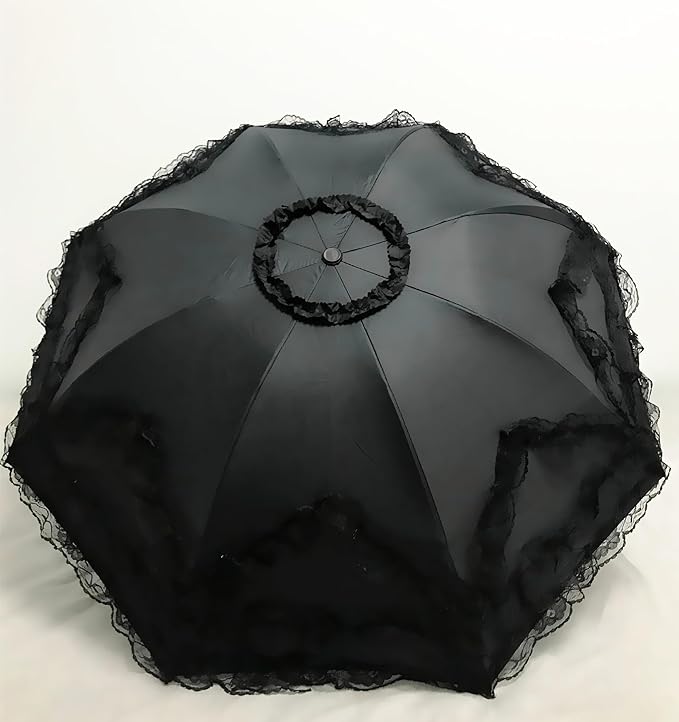 Vintage Lace Parasol Gothic Lolita Umbrella UV Sun Protection Witch Cosplay Photoshoot Props Party Decoration