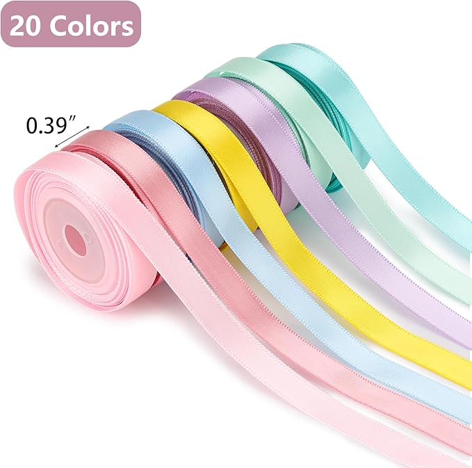 20 Colors Ribbon for Gift Wrapping, Flower Bouquet and Crafts - Versatile Wrapping Ribbon for All Occasions