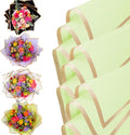 the florist Supply 20 Sheets Premium Flower Wrapping Paper | Waterproof Flower Wrapping Paper for Bouquets | Double Sided Floral Bouquet Sheets | DIY Gifts Borderline Green/Gold