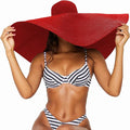 Oversized Beach Straw Hats for Women Extra Large Wide Brim Beach Hat Foldable Roll up Floppy Sun Hat