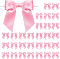 WRAPAHOLIC 30 Pcs 3" Pink Satin Ribbon Bows with Twist Tie - Pretied Premade Craft Bows for Christmas Party Crafts Treat Bags Gift Wrapping Wedding Baby Shower Birthday