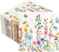 200Pcs Floral Paper Napkin Disposable Bathroom Napkins Guest Spring Flower Paper Napkins Decorative Wild Flower Hand Towels for Bathroom Wedding Birthday Party Baby Shower