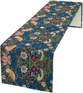 William Morris Floral Table Runner, Vintage Flowers Blue Botanical Printed Table Runner for Home Kitchen Dining Table Decoration,13x36 Inch