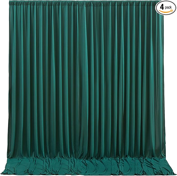 Hunter Green Backdrop Curtain-Wrinkle-Free Polyester Fabric Green Photography Curtains for Wedding Party Photo Background Decorations- 16 X10FT (Hunter Green)