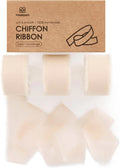 Vitalizart Light Nude Chiffon Silk Ribbon 1" x 21 Yd Fringe Fabric Package (3 Rolls * 7 Yd) for Wedding Invitations Bridal Bouquets Decorations Gifts Wrapping & Bow Making