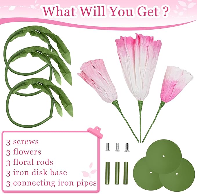 Giant Paper Flowers - Pink Mixed Large Paper Flowers Giant Flowers for Decoration for Birthday Party Outdoor Banquet Event Home