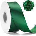 KINGLAKE Forest Green Satin Ribbon – 1 1/2'' x 100 Yards Polyester Dark Green Ribbon for Christmas Tree Green Christmas Ribbons for Gift Wrapping Wedding Party Decoration Crafts Floral Bouquets Wreath