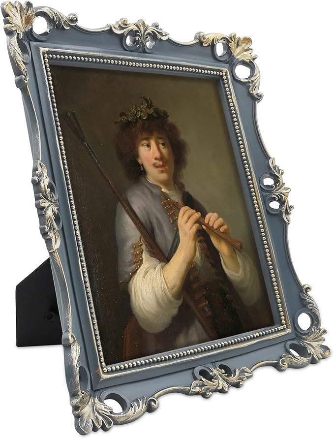 SIMON'S SHOP Vintage Picture Frames 8x10, Antique Style 8x10 Picture Frame for Wall and Tabletop, Dark Navy Blue Frames for Photos Artworks School Pictures