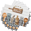 Fork Spoon Kitchen Table Placemats Set of 6 Retro Wooden Tableware Print Placemat Indoor Outdoor Party Home Desktop Dining Room Decoration 12x18 Inch
