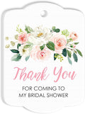 Bridal Shower Favor Tags Thank You Tags Pink Floral - Set of 24