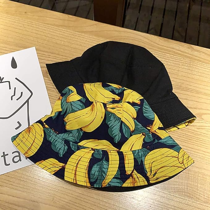 XYIYI Cute Bucket Hat Beach Fisherman Hats for Women, Reversible Double-Side-Wear