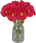 IPOPU Gerbera Daisy Artificial Flowers,20PCS Red Daisy Flowers Artificial Fake Daisies for Wedding Party Office Home Decorations(Red)