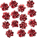CHOIEO 15 Pcs Gift Bows Assortment, Decor for Christmas, Birthdays, Weddings, Holiday Embellishments, Presents, Wrapping Paper, Anniversaries, Baby Showers, Bridal Showers, Hanukkah (Red)