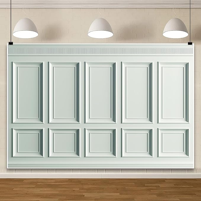 AOFOTO Vintage Room Inside Backdrop Classic French Frame Light Green Walls Photo Background for Wedding Bridal Shower Party Banner Home Headboard Decor Wall Photo Studio Booth Props 7x5ft