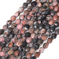 Faceted Natural Rhodochrosite Stone Round Beads 10mm 36cm/Strand for Jewelry Making