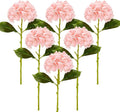 Large Hydrangea Artificial Flowers 19.3", 6 Pcs Latex Real Touch Faux Hydrangea with Stems, Fake Flowers for Table Centerpieces Arrangements Wedding Bouquets (Pink)