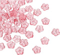 PATIKIL Random Glass Flower Beads, 50Pack Transparent Floral Beads Hibiscus Beads for DIY Jewelry Making Bracelets Bulk, Pink