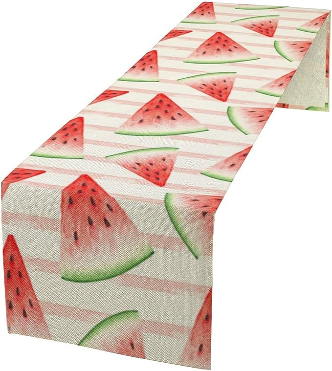 Watermelon Table Runner,Summer Fruit Tropical Birthday Party Decoration Dining Room Home Kitchen Table Decor 13 x 36Inch