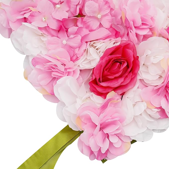 CNCEST Artificial Flower Wall Panels, Flower Wall Mat Silk Rose Flower Panels, Artificial Flower Wall Background (Type 2)