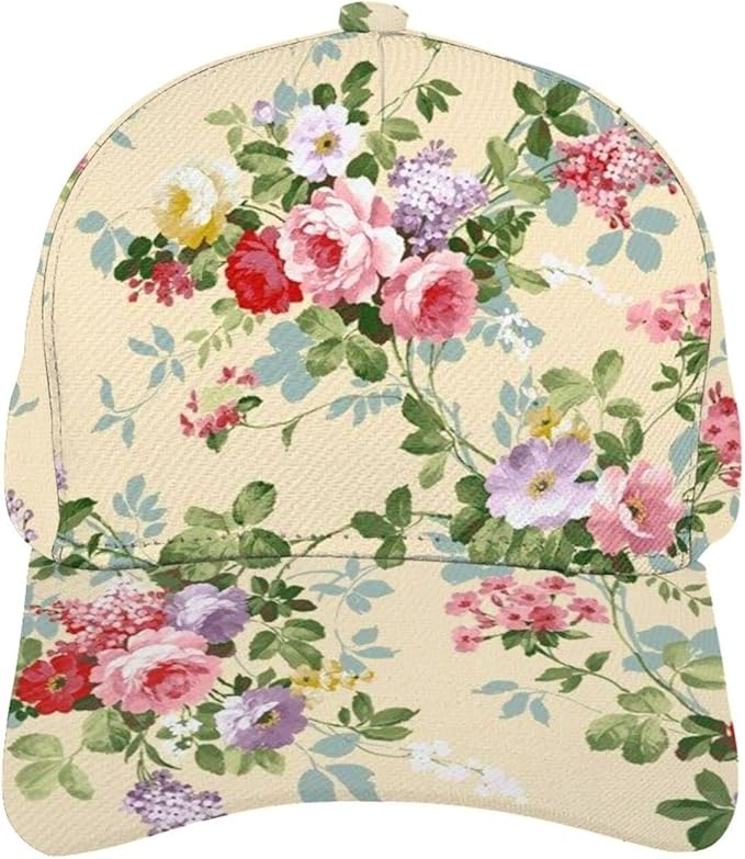 Floral Baseball Cap for Women Fashionable Adjustable Dad Hat Low Profile Running Hat for Summer Sporting Working Hiking