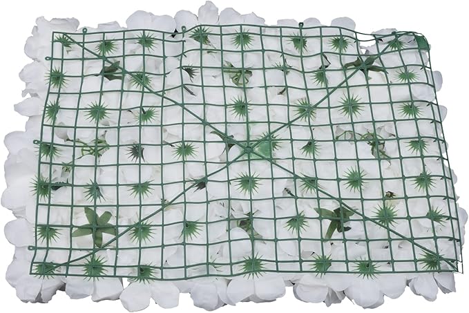 Gdrasuya10 6pcs Realistic Flower Wall Background Artificial Flowers Wall Backdrop Panel 3D Silk Rose Fake Flower Wall Panel Banquet Wedding Party Decor, Photography Background 60 x 40 cm