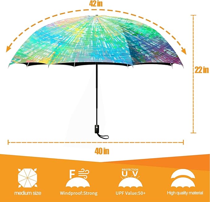 Small Compact Travel Automatic Folding Umbrella for Women, Portable Lightweight, Rain, Wind, UV Sun Shade