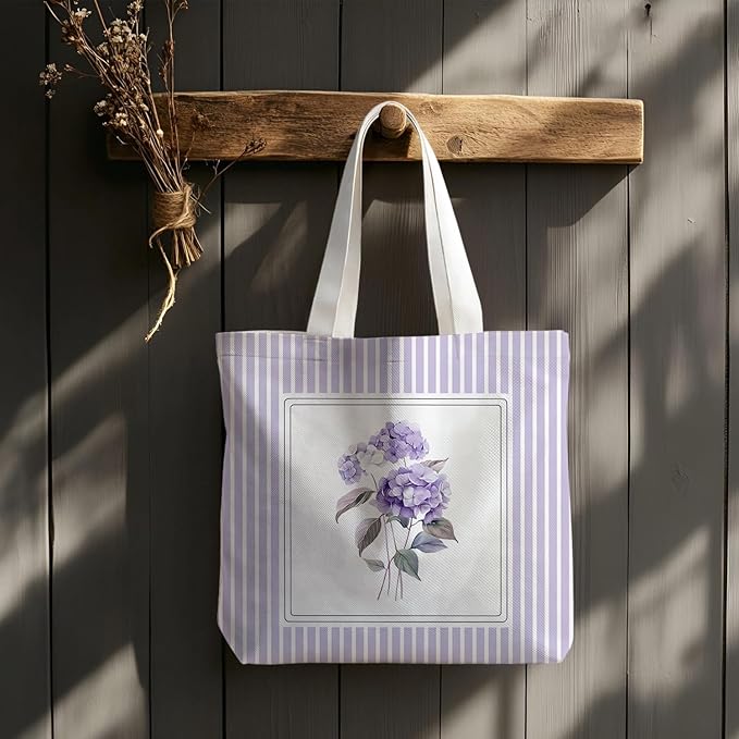 Flowers Tote Bag Gifts for Women, Canvas Aesthetic Reusable Grocery Bags Shopping Bags