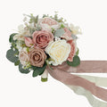 10 Inch Dusty Rose Bridal Bouquet,Wedding Bouquet, Bride Bouquets for Wedding Ceremony Anniversary, Party and French Rustic Vintage Wedding,Artificial Flowers