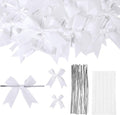 Oubest White Bows for Gift Wrapping, 60 PCS 1.57", 2.5" & 3.5" Satin Ribbon Gift Wrap Bows with Twist Tie for Christmas,Birthdays,Baby Shower,Weddings,Crafts,Holiday Presents,Party Decorations, White