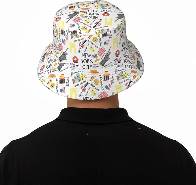 Cartoon Bucket Hat Summer Beach Travel Sun Hat Packable Fisherman Cap for Men Women