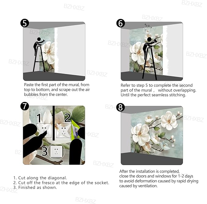 Beautiful 3D Floral Wallpaper Bedroom Modern Flowers murals Trendy Office Decorative Living Room tv Background Large Wall Mural - 137"x96" Not Peel and Stick