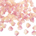 PATIKIL Glass Trumpet Flower Beads, 200 Pcs Gradient Flower Bead Charm for Jewelry Making DIY Craft, Bracelets, Earrings, Necklaces Decorations, Yellow, Purple