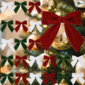 30 Pcs Velvet Ribbon Bows 5" x 4" Pre Tied Christmas Velvet Bows with Twist Tie for Gift Packaging Christmas Tree Wreaths Door Windows Wedding Party Decoration(Xmas Colors)
