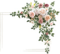 Ling's Moment Wedding Artificial Welcome Sign Flowers Swag Arch Floral Garland Decorations Dusty Rose Cream Ceremony Reception Entrance Entryway Party Banquets Easel Wall Home Outdoor(NOT Include Sign