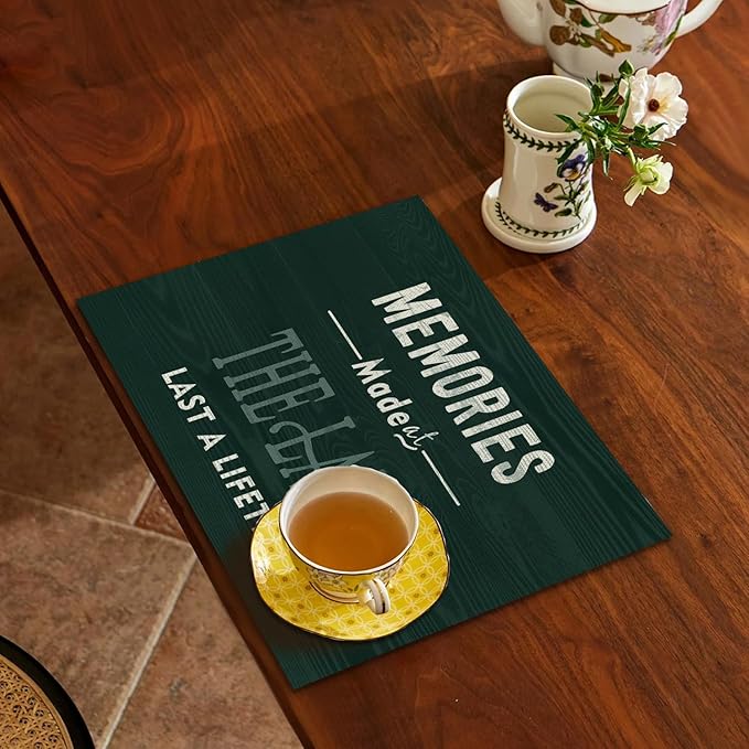 Lake House Decor Placemats Set of 4, Lake Decor for Home, Lake Life Decor, Rustic Lake Table Mats Place Mats for for Kitchen Dining Table Decoration 16.9x11.4 Inch