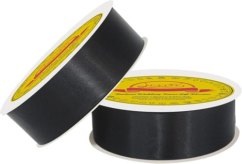100 Yards Black Satin Ribbon Polyester Ribbon for Gift Wrapping Very Suitable for Weddings Party Hair Bow Invitation Decorations and More（1-1/2 inch X 50Yards X 2 Roll）