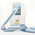 MEEDEE Slate Blue Satin Ribbon 2 inch Slate Blue Ribbon Double Faced Satin Ribbon Dusty Blue Satin Ribbon by 25 Yards Dusty Blue Ribbon for Christmas Tree, Satin Weddings, Flower Bouquet