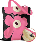 Aesthetic Canvas Tote Bag with Inner Pocket for Women, Cloth Cotton Totes Bag with Pattern for Shopping, Gym