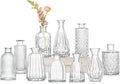 Glass Bud Vases Set of 10, Small Clear Vase in Bulk for Centerpieces, Mini Flower Vases for Rustic Wedding Vintage Home Table Decor