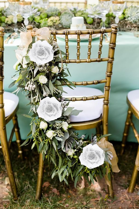 100pcs Stemless White Fake Foam Roses with Silver Glitter, 2.56" Artificial Roses for DIY Craft Baby Shower Centerpieces Wedding Flower Decor (White)