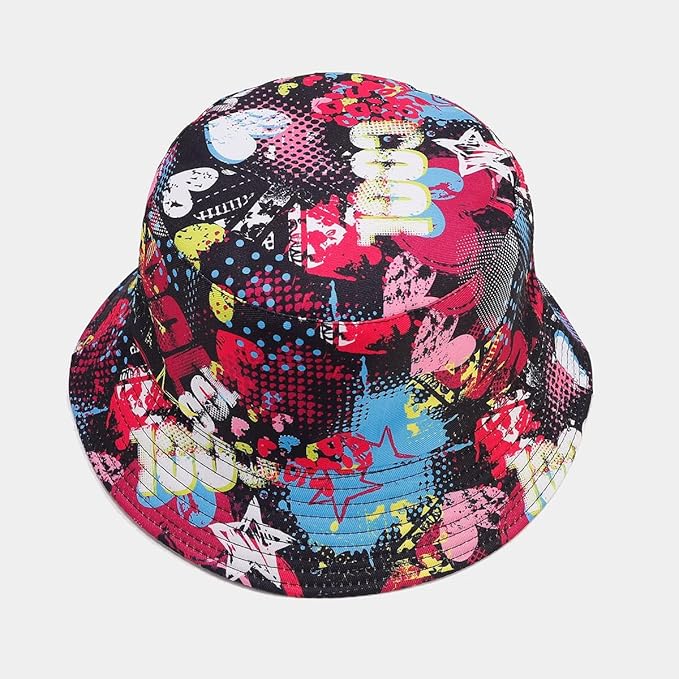 Quanhaigou Bucket Hat for Men Women,Packable Reversible Printed Sun Hats,Fisherman Outdoor Summer Travel Hiking Beach Caps