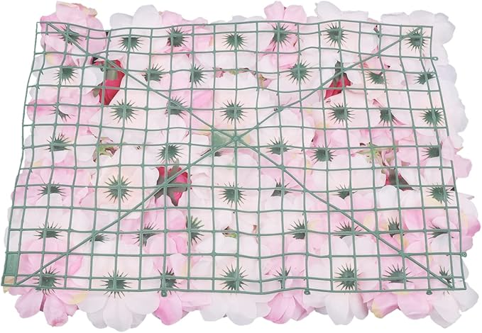 16"x 24" Artificial Flower Wall Panels,Flower Wall Mat Silk Flower Panels for Outdoor Garden Backyard Fence Fence Privacy Screen and Indoor Wall Decor (4Pcs Pink+Rose)