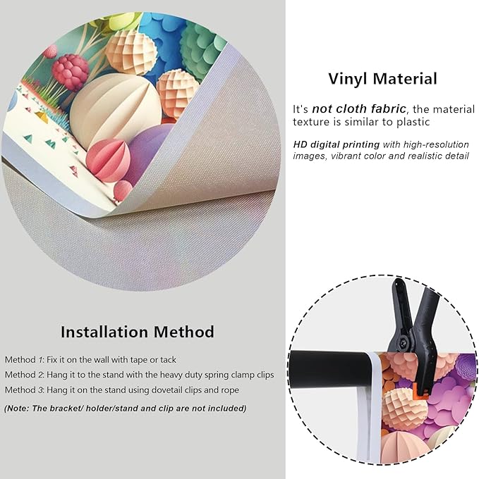 YongFoto Paper Flowers Backdrop 20x10ft Colorful Cut Paper Floral Blossom Rainbow Arch Hot Air Balloon Honeycomb Ball Photography Background Lovely Party Banner Home Decor Photo Studio Booth Props