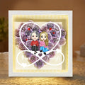 Personalized Mom Flower Shadow Box with LED Light Custom Heart Shaped Rose Flower Shadow Box Frame Mother and Daughter A Bond That Can't Be Broken Mother's Day Portrait Shadowbox Memory Gifts