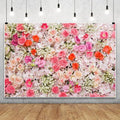 Leowefowa Floral Wall Backdrop for Spring 20x10ft Vinyl Pink Rose Flowers Photography Background Wedding Bridal Baby Shower Birthday Party Decorations Photo Studio Booth Props Banner
