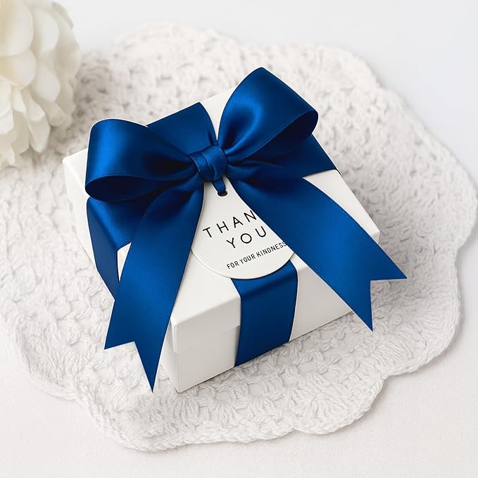 KINGLAKE Royal Blue Satin Ribbon – 1 1/2'' x 100 Yards Polyester Dark Blue Ribbon for Gift Wrapping Wedding Party Decoration DIY Crafts Floral Bouquets and Wreath Bows Halloween