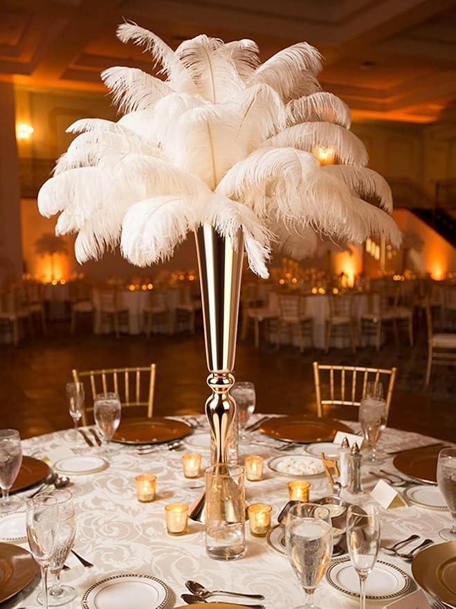 Gold Centerpieces for Table Wedding Vase - 2 Pcs 21.9" Tall Versatile Metal Trumpet Vase Tabletop Flower Stand for Party Dinner Anniversary Ceremony Centerpiece Event