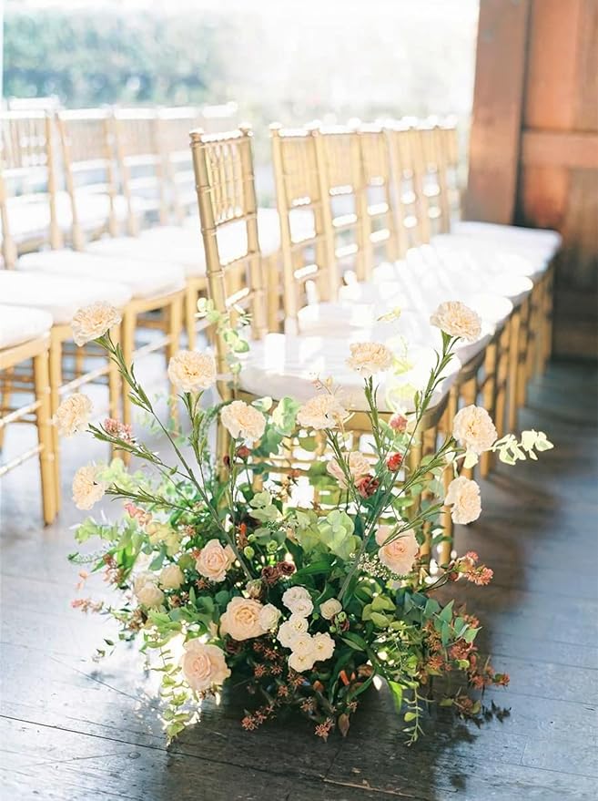 IPOPU Carnations Artificial Flowers 6PCS Silk Carnations Faux Flowers Artificial Flowers Bulk 33in Long Flowers for Wedding Home Table Centerpieces Floral Arrangement(Champagne)