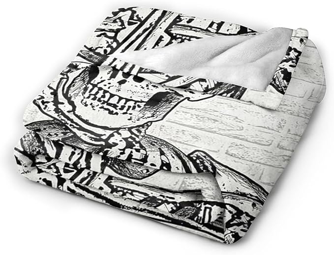 Funny Skeleton Throw Blanket - Skull Gifts and Decor for Boys, Men, Girls, Women, Kids, Adults - Soft Warm Cozy Fleece for Couch, Sofa, Bed 50"x40"